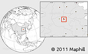 Blank Location Map of Xinzheng, highlighted country