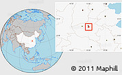 Gray Location Map of Xinzheng, highlighted country