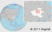 Gray Location Map of Xinzheng, highlighted parent region