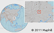 Gray Location Map of Xinzheng, hill shading