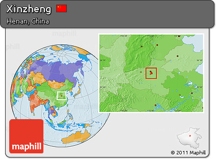 Political Location Map of Xinzheng