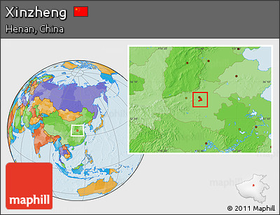 Political Location Map of Xinzheng