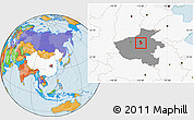 Political Location Map of Xinzheng, highlighted country, highlighted parent region