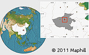 Satellite Location Map of Xinzheng, highlighted country, highlighted parent region