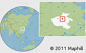 Savanna Style Location Map of Xinzheng, highlighted parent region