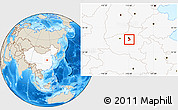 Shaded Relief Location Map of Xinzheng, highlighted country