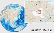 Shaded Relief Location Map of Xinzheng, highlighted parent region