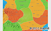 Physical Map of Xinzheng, political outside