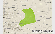 Physical Map of Xinzheng, shaded relief outside