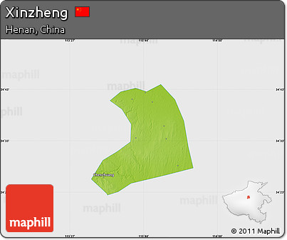 Physical Map of Xinzheng, single color outside