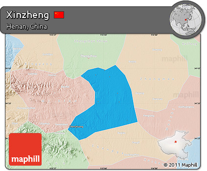 Political Map of Xinzheng, lighten