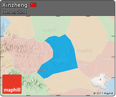 Political Map of Xinzheng, lighten