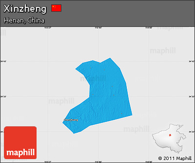 Political Map of Xinzheng, single color outside
