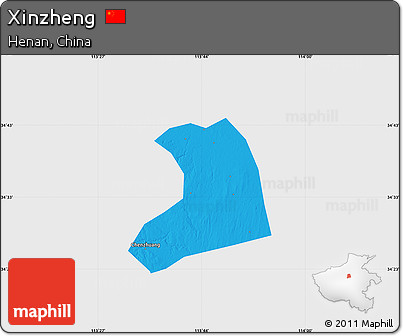 Political Map of Xinzheng, single color outside