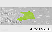 Physical Panoramic Map of Xinzheng, lighten, desaturated