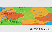Physical Panoramic Map of Xinzheng, political outside