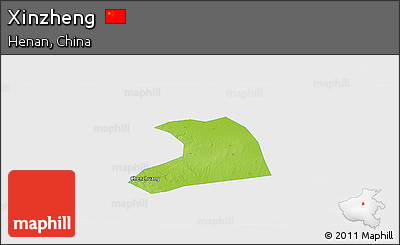 Physical Panoramic Map of Xinzheng, single color outside