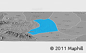 Political Panoramic Map of Xinzheng, desaturated