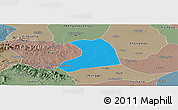 Political Panoramic Map of Xinzheng, semi-desaturated