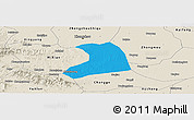 Political Panoramic Map of Xinzheng, shaded relief outside