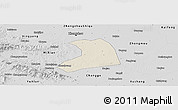 Shaded Relief Panoramic Map of Xinzheng, desaturated