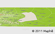 Shaded Relief Panoramic Map of Xinzheng, physical outside