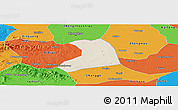 Shaded Relief Panoramic Map of Xinzheng, political outside