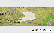 Shaded Relief Panoramic Map of Xinzheng, satellite outside