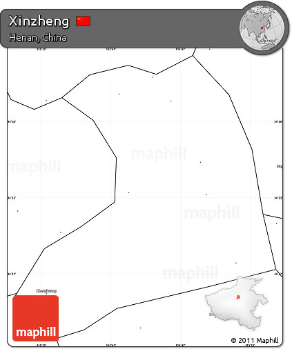 Blank Simple Map of Xinzheng