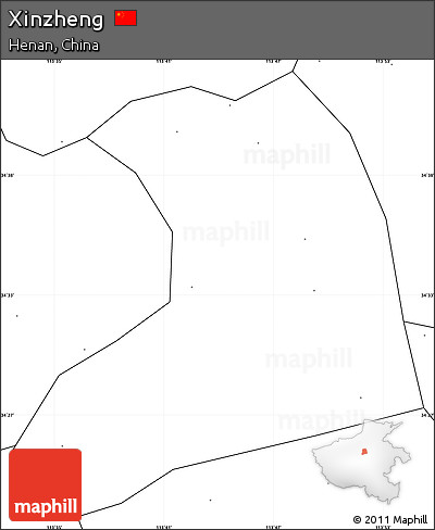 Blank Simple Map of Xinzheng, no labels