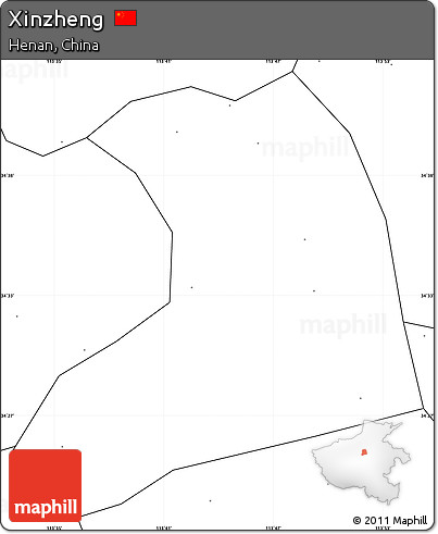 Blank Simple Map of Xinzheng, no labels