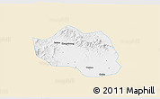 Classic Style 3D Map of Yu Xian, single color outside