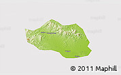 Physical 3D Map of Yu Xian, cropped outside