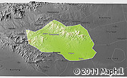 Physical 3D Map of Yu Xian, darken, desaturated