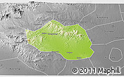 Physical 3D Map of Yu Xian, desaturated