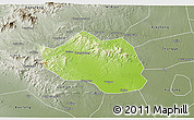 Physical 3D Map of Yu Xian, semi-desaturated