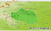 Political 3D Map of Yu Xian, physical outside