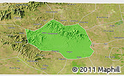 Political 3D Map of Yu Xian, satellite outside