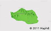 Political 3D Map of Yu Xian, single color outside