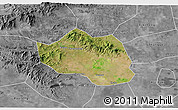 Satellite 3D Map of Yu Xian, desaturated