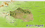 Satellite 3D Map of Yu Xian, physical outside