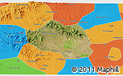 Satellite 3D Map of Yu Xian, political outside