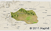 Satellite 3D Map of Yu Xian, shaded relief outside