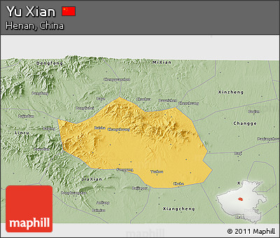 Savanna Style 3D Map of Yu Xian