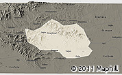 Shaded Relief 3D Map of Yu Xian, darken