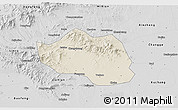 Shaded Relief 3D Map of Yu Xian, desaturated