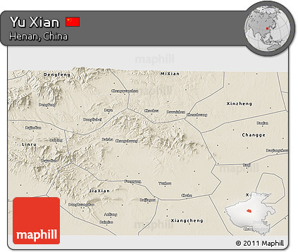 Shaded Relief 3D Map of Yu Xian