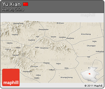 Shaded Relief 3D Map of Yu Xian