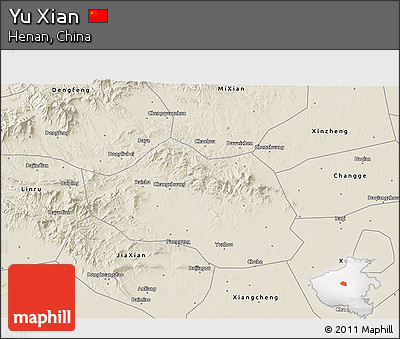Shaded Relief 3D Map of Yu Xian