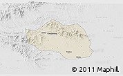 Shaded Relief 3D Map of Yu Xian, lighten, desaturated